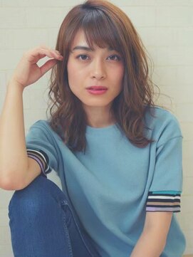 ヘアリゾート粋 ウナム 新宿東口店(enam) ミディアム×カジュアルパーマ×ツヤベージュ [enam新宿東口店]