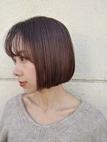 ソアヘアー(Soar hair) 【Soar】ピンクブラウン×プラチナトリートメント×ミニボブ