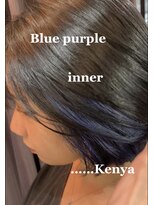 ソーエン バイ ヘッドライト 熊本店(soen by HEADLIGHT)&nbsp;インナーカラーブルー×切りっぱなしミディアム