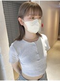 【中澤彩乃】パールベージュケアブリーチミルクティー前髪