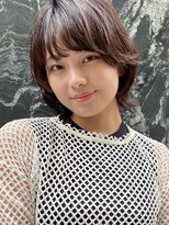 ミンクス 銀座店(MINX)&nbsp;リバースウルフ斜めバンググレージュカラーデザインカラー