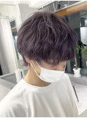 メンズウルフ/ラベンダーグレー/パープルグレー/マッシュヘア