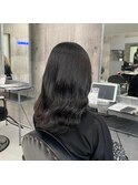 黒髪/前髪パーマ/グレーベージュ/レイヤーロング/インナーカラー