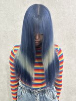 ロウル 渋谷(LOWRL)&nbsp;ブルー×ブロンド/デザインカラー/ケアブリーチ/ダブルカラー