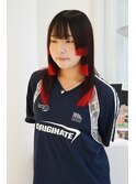 10代20代ブリーチポイントカラー姫カット