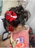 七歳着付けヘアセットアレンジ