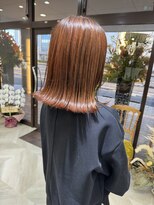 ラフ(laugh)&nbsp;切りっぱなしボブ/オレンジブラウン