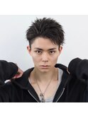 短髪アップバング