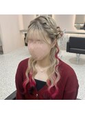 サイドお団子ハーフアップ