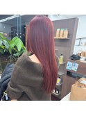 レッドカラー．髪質改善ストレート
