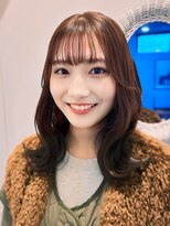 ロティー(loty)&nbsp;レイヤー 顔周りカット ショコラブラウン ミディアム くびれヘア