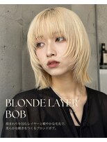 ヘア セラヴィ 城南(hair C'est La Vie)&nbsp;ブロンドレイヤーボブ