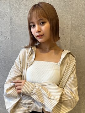 アース 三軒茶屋店(HAIR&MAKE EARTH) 三軒茶屋_レディース_ミディアム_ブリーチ_ボブ_外ハネ_ぷつっと