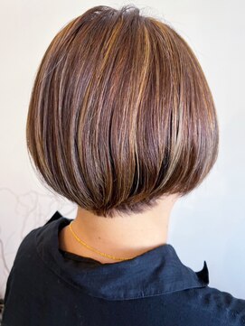レポヘアー(Repos hair) 20代30代40代ハイライト透け感ショートボブアッシュベージュ