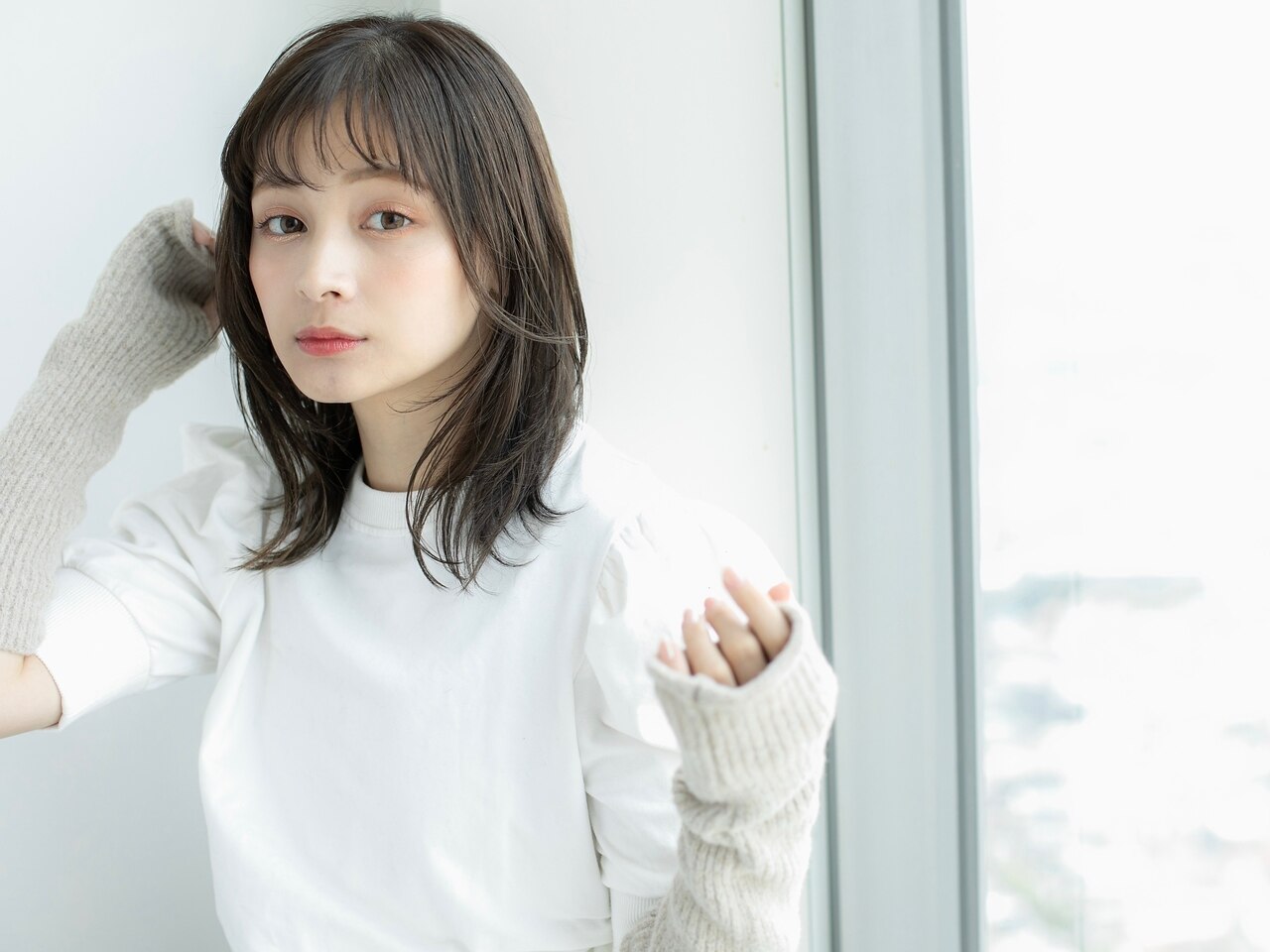 【人気No.２/抜け感抜群】透明感カラー+小顔カット+プチケアトリートメント