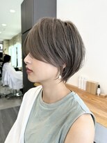 ビューエヒメ(VIEW EHIME)&nbsp;小顔カットショートボブ大人可愛いアッシュオリーブ20代30代40代