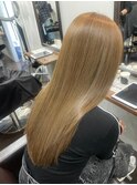 韓国/髪質改善/酸性ストレート/ケアブリーチ/ブロンド/ロング