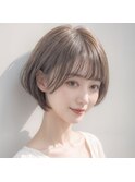★くびレイヤーエモージュ斜めバングイメチェン愛されショート
