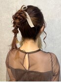 アップスタイルヘアセット ポニーテール/結婚式/二次会#3