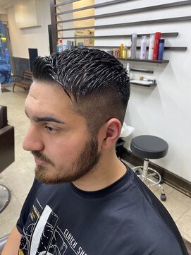 リレーションメンズヘアー(RELATION MEN'S HAIR) ショートフェードニュアンスパーマツーブロックメンズパーマ