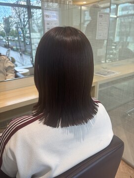 ファースト 仙台店(first) 黒髪 ボブルフ ネビージュ 小顔 ワンレン 髪質改善 前髪