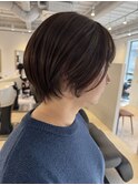 大人ショートボブショートカットマッシュショート透明感カラー