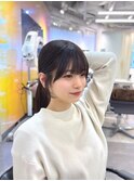 顔周りストレート 顔周りカット 前髪カット