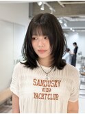 顔まわりレイヤー×くびれボブ/オリーブグレージュ/【坂元】