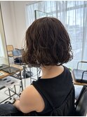 朝楽5分セットの大人可愛いくるふわボブパーマ