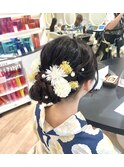 お祭り着付け、ヘアアレンジ