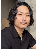 オルト(Altn) 大人の波巻きスパイラルパーマミディアムロングメンズカットヘア