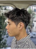 刈り上げアップバングスパイキーショートパーマスパイラルパーマ