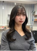 韓国風顔まわりカット×ダークブラウンで大人かわいい