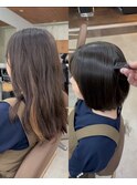 縮毛矯正や髪質改善で乾かすだけで叶うきれいなボブ◎表参道