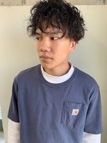 ヨロヘアー(YOLO hair)&nbsp;メンズ2ブロックマッシュショートスパイラルパーマ
