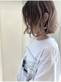ココアブラウン&くせ毛ウェーブ