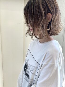 ヘアーデザイン シュシュ(hair design Chou Chou by Yone) ココアブラウン&くせ毛ウェーブ