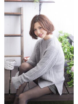 ミエル ヘア 新宿(miel hair) 〈mielhair新宿〉大人可愛い　艶　ボブ　イルミナ