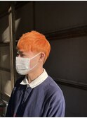 メンズオレンジカラー　ブリーチ 10代20代