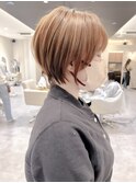 襟足束感ショートボブ/丸みショート/ショート/ハイライト