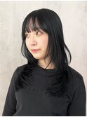 レイヤーロングセミディアッシュブラックくびレイヤー_ba496841
