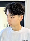 桑名メンズパーマメンズカットセンターパートメンズマッシュ緩め