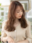 ★透明感カラーミルクティーピンクフェミニンロング30代40代★1