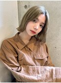 【ミルクティーベージュ×外ハネボブ】柔らか透明感ボブ