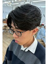 ユイマァルスロウ(YUIMARL SLOW)&nbsp;メンズシースルーマッシュフェザーショート刈り上げショート