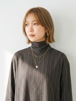 キビト(kibito)&nbsp;顎下3センチ/切りっぱなしボブ/外ハネボブ/ミルクティーブロンド