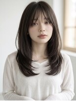 リビンバイアフロート(Livin by afloat) 大人ロングレイヤー/顔まわりレイヤー/ハッシュカット/韓国