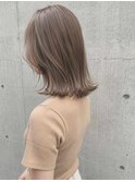 くびレイヤーエモージュ前髪モテベージュレイヤーミディ/高円寺