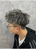 ショートツイストスパイラル／ハイライト/メッシュパーマ