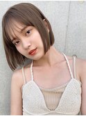 【BAYROOM】横顔美人のぱっつんミニボブ×ココアグレージュ